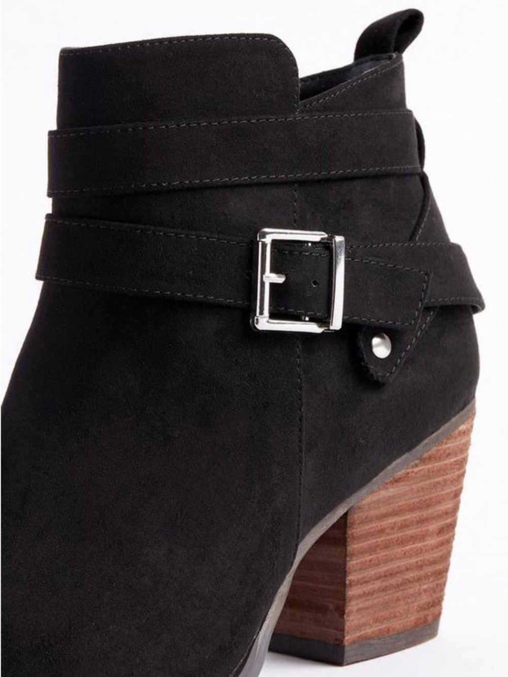 Torrid Stacked Ankle Bootie - Black (WW) - Picture 4 of 12